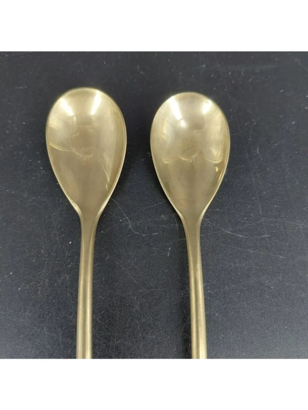 Dirigold Regal Long Handle Spoon Set 2 Dirilyte Alloy Satin Ice Tea Coffee Cream